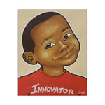 Canvas Stretched, 1 5'' Wall Art - Boy Innovator Bold Color Red Tan Navy