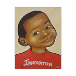 Canvas Stretched, 1 5'' Wall Art - Boy Innovator Bold Color Red Tan Navy