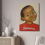 Canvas Stretched, 1 5'' Wall Art - Boy Innovator Bold Color Red Tan Navy