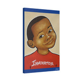 Canvas Stretched, 1 5'' Wall Art - Boy Innovator Bold Color Red Tan Navy